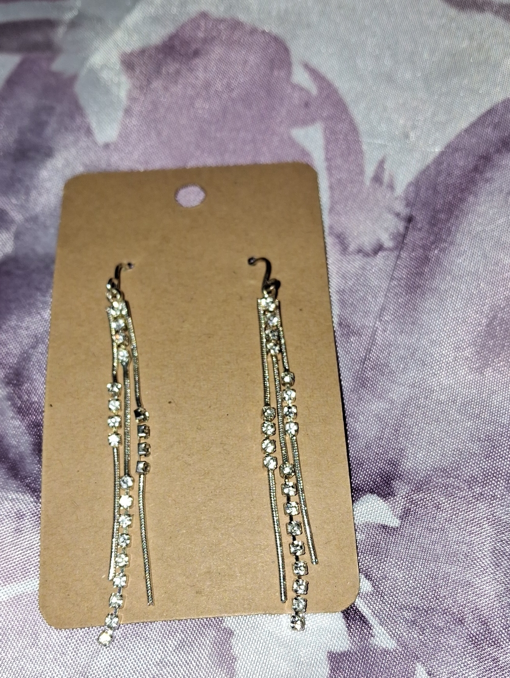Silver Crystal Dangle Earrings - Women Jewelry